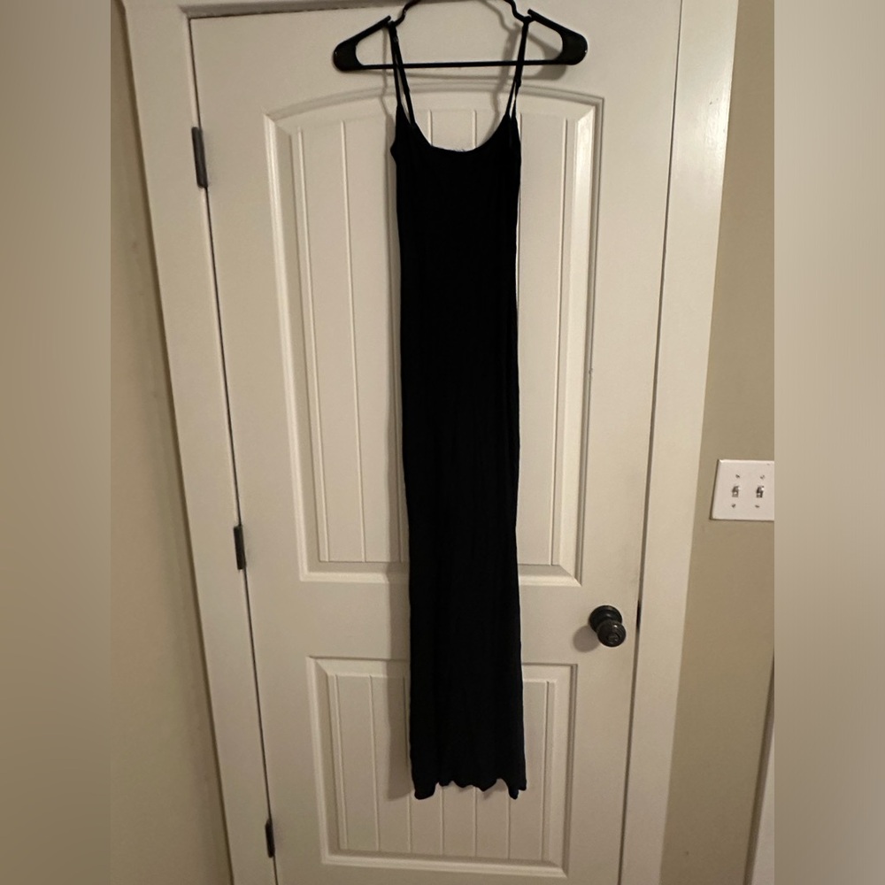 SKIMS Soft Lounge Long Slip Dress Black
